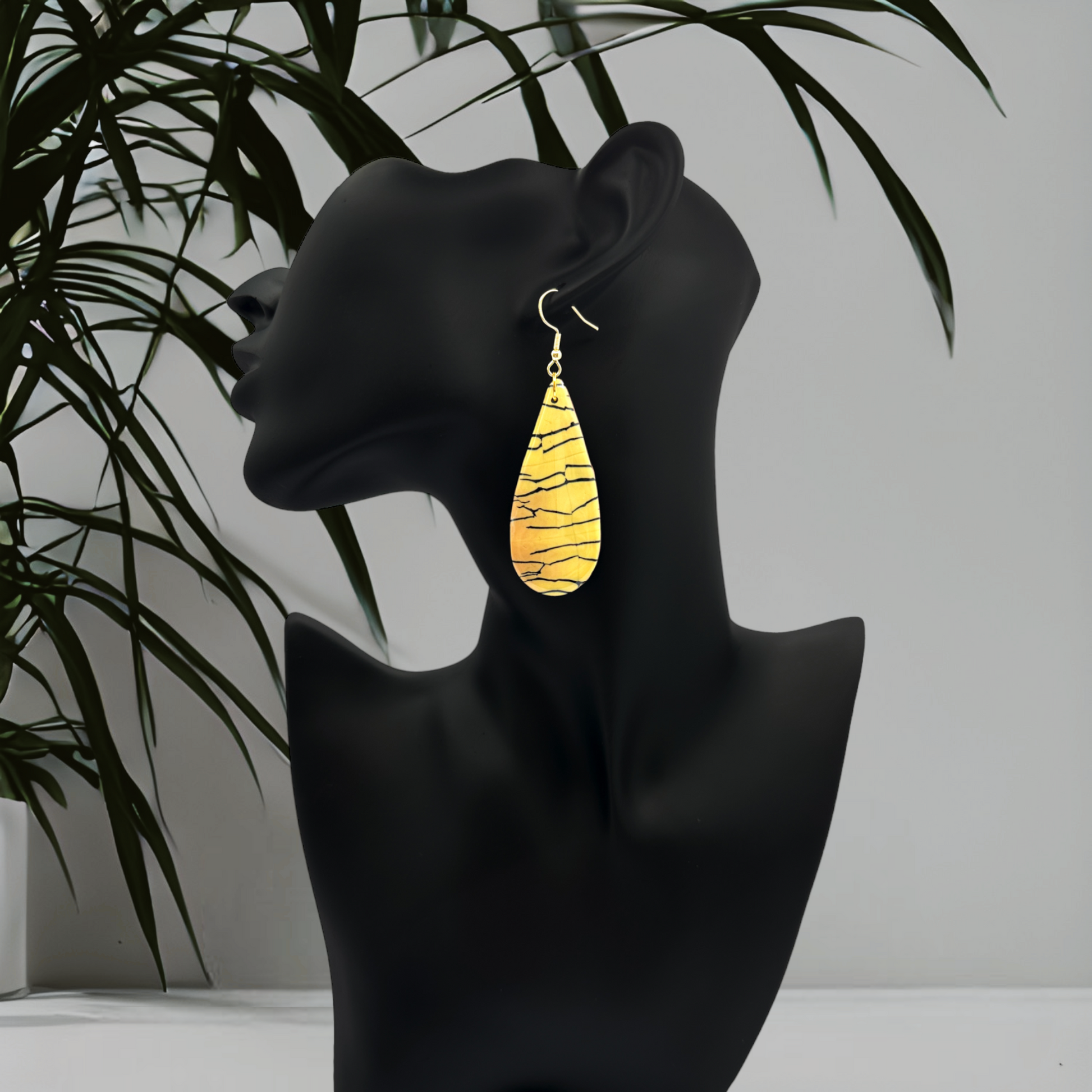These Pretty Things Bijoux Tiger Collection Large Teardrop Hook Earrings