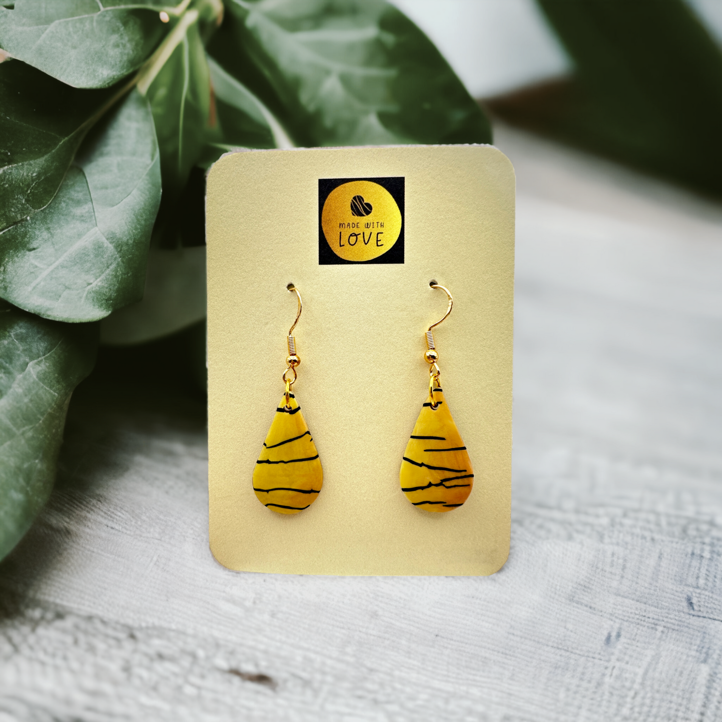 These Pretty Things Bijoux Tiger Collection Teardrop Small Hook Earrings