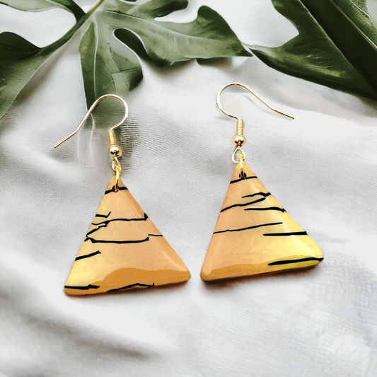 These Pretty Things Bijoux Tiger Collection Medium Triangle Hook Earrings