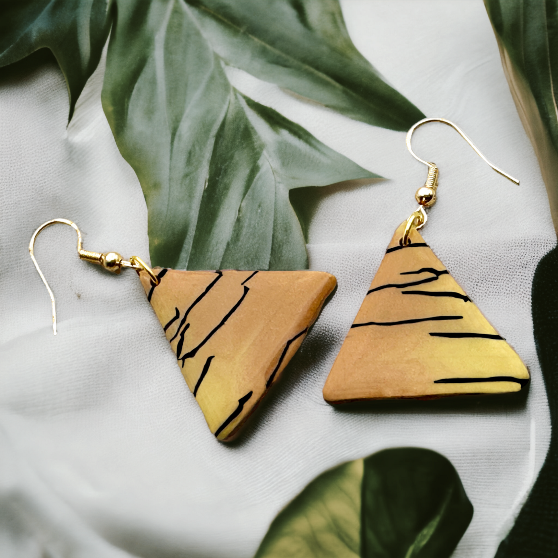 These Pretty Things Bijoux Tiger Collection Medium Triangle Hook Earrings