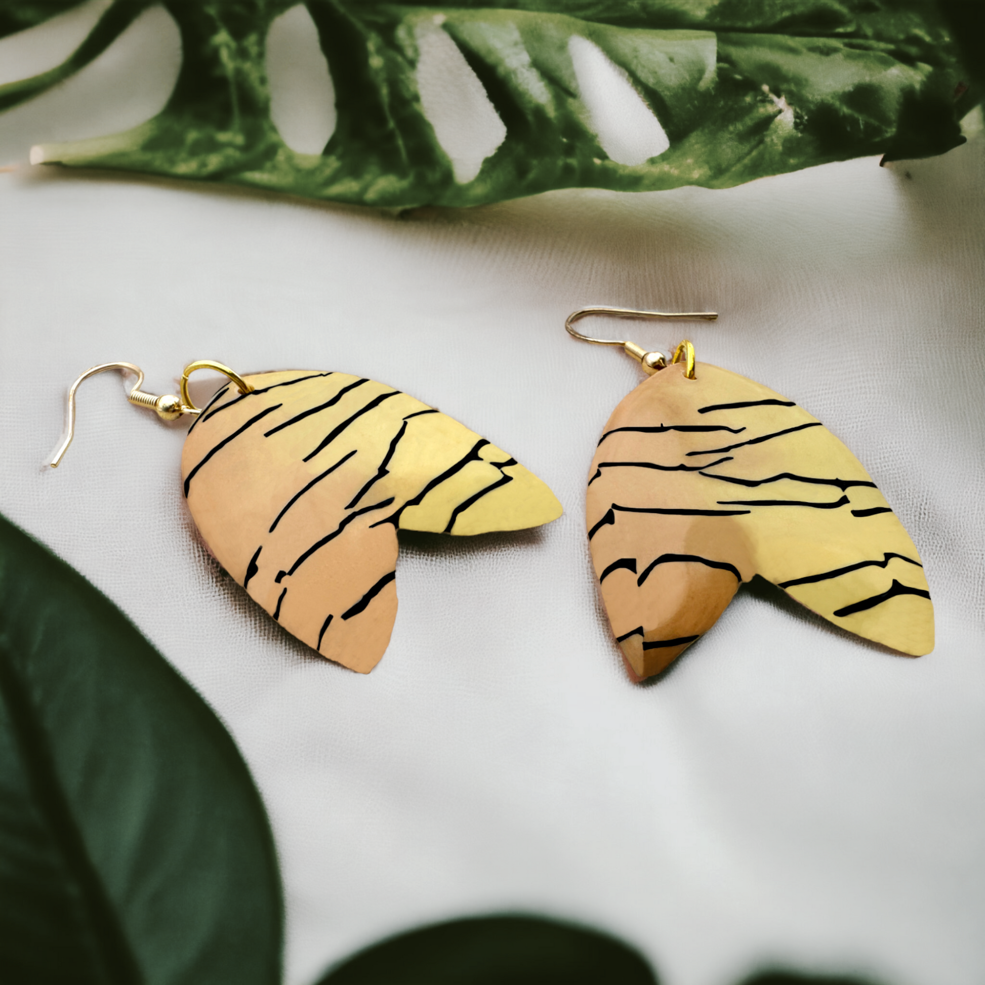 These Pretty Things Bijoux Tiger Collection Large Upside Down Tulip Hook Earrings 