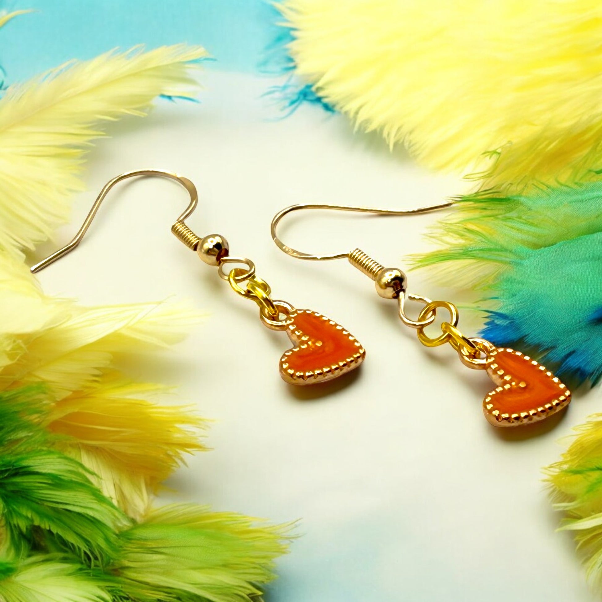 These Pretty Things Charmed Collection Orange Hearts Earrings