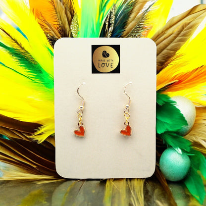These Pretty Things Charmed Collection Orange Hearts Earrings