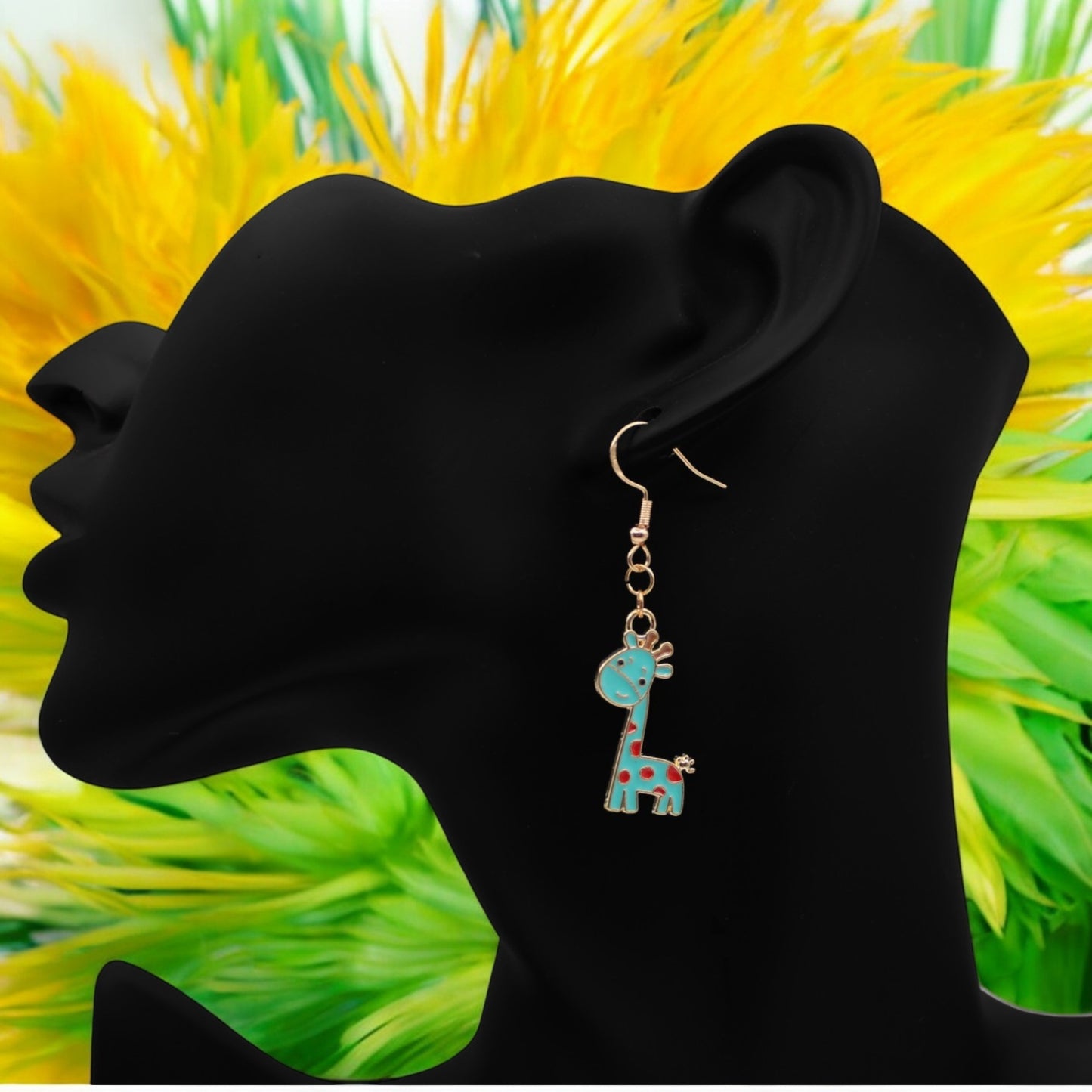 These Pretty Things Charmed Collection Large Blue Giraffe Hook Earrings