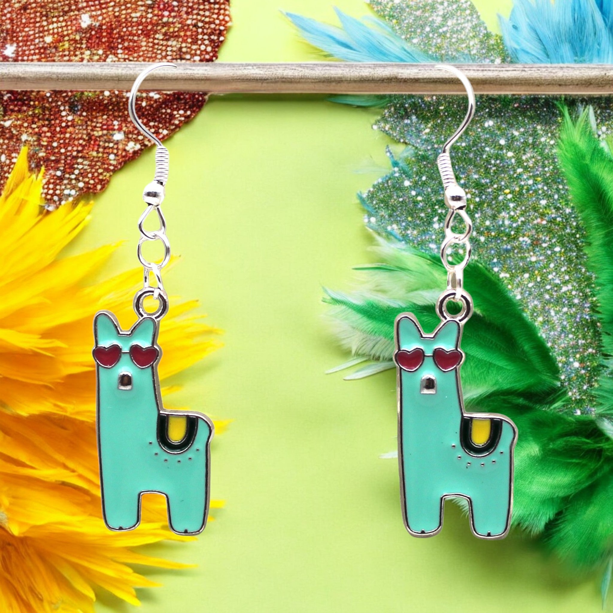 These Pretty Things Charmed Collection Large Green Alpaca Hook Earrings