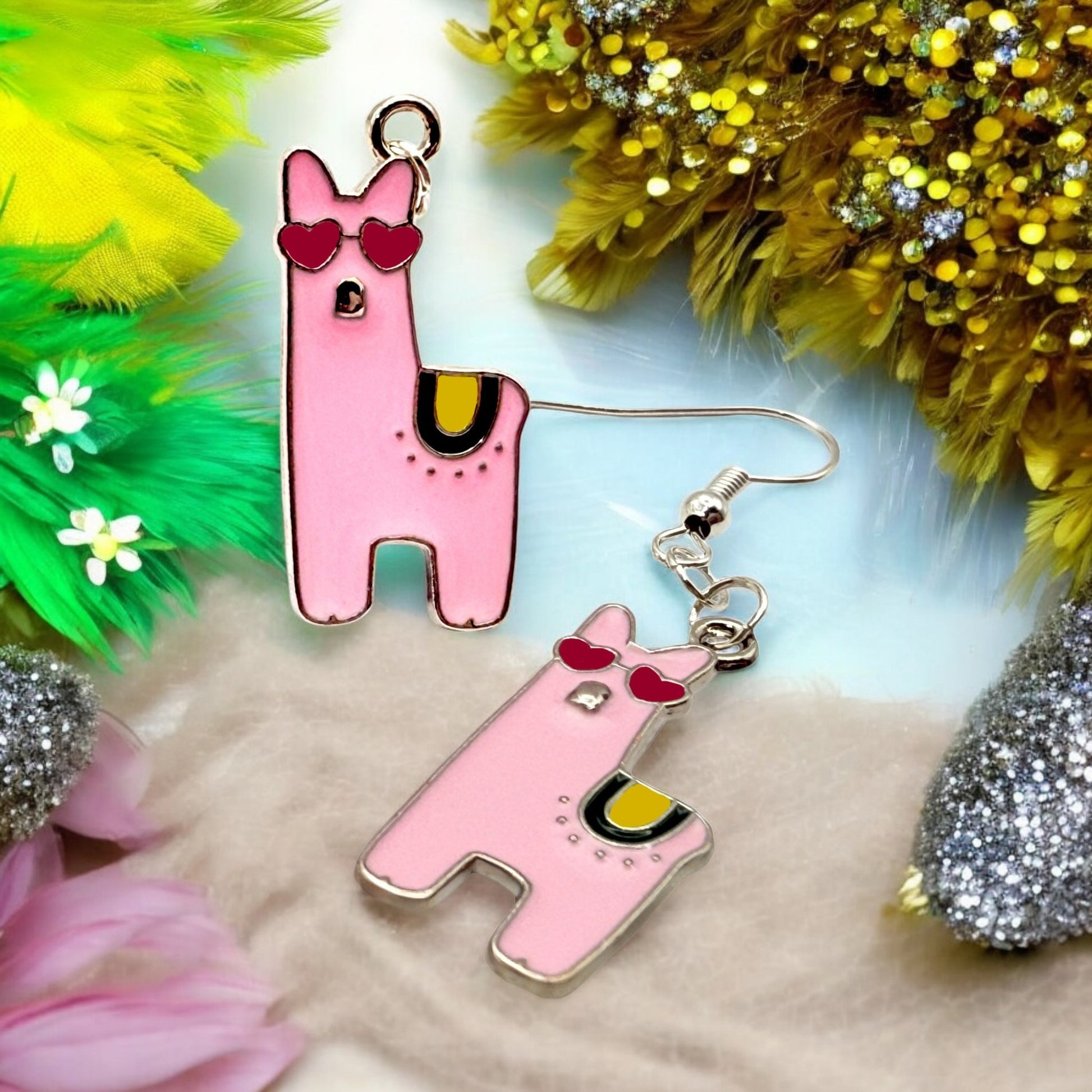 Thee Pretty Things Charmed Collection Alpaca Pink Large Hook Earrings