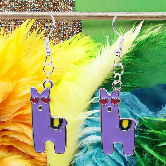 These Pretty Things Charmed Collection Alpaca Purple Large Hook Earrings