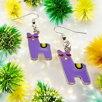 These Pretty Things Charmed Collection Alpaca Purple Large Hook Earrings