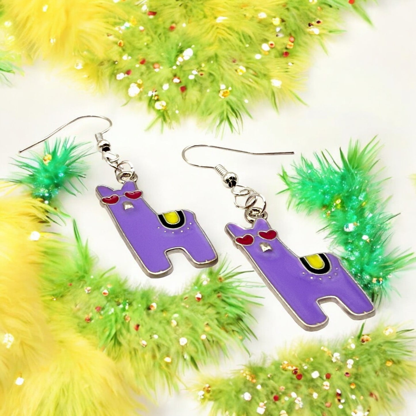 These Pretty Things Charmed Collection Alpaca Purple Large Hook Earrings