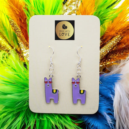 These Pretty Things Charmed Collection Alpaca Purple Large Hook Earrings