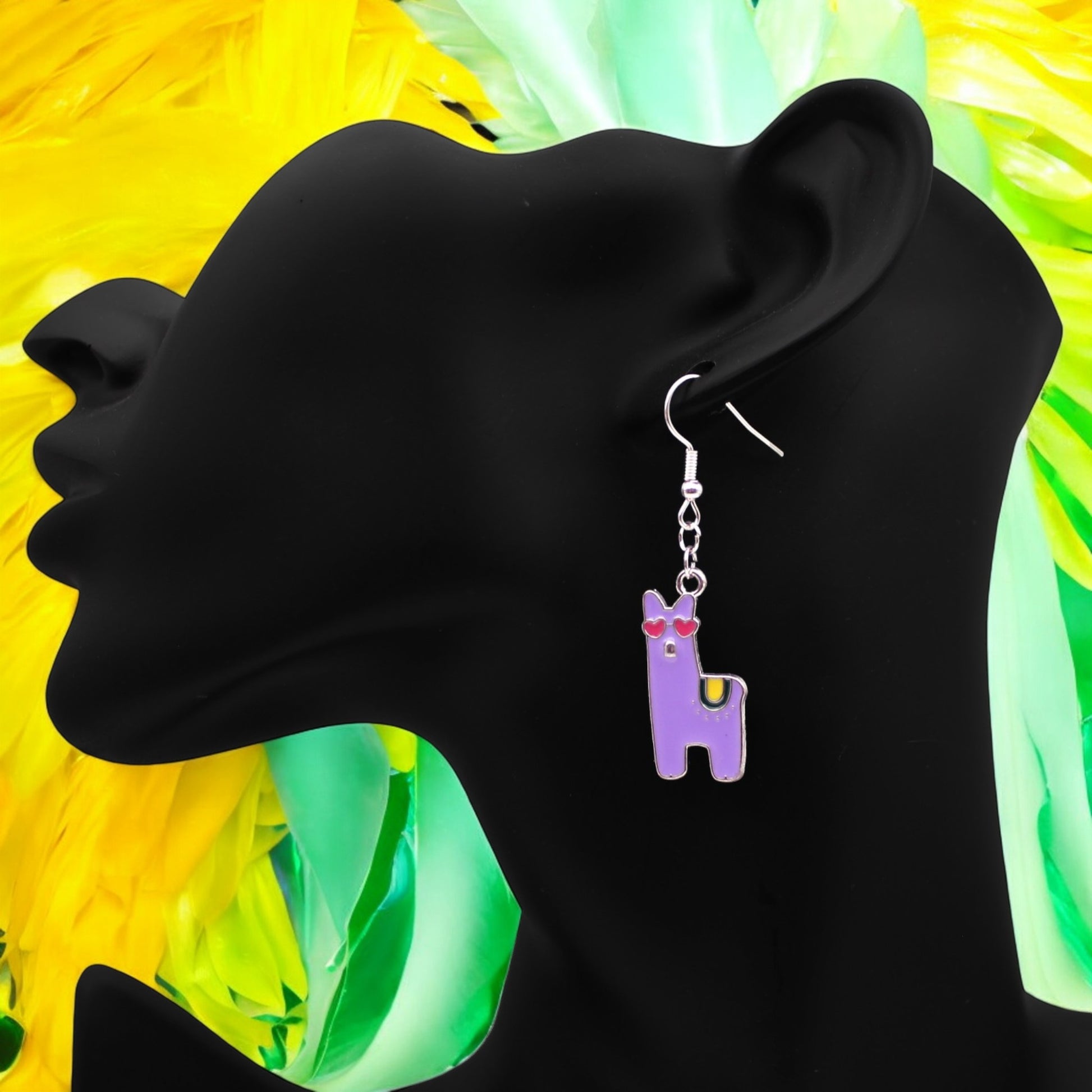 These Pretty Things Charmed Collection Alpaca Purple Large Hook Earrings