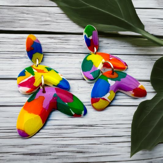 These Pretty Things Club Tropicana Collection Large 3 Tier Drop Post Earrings