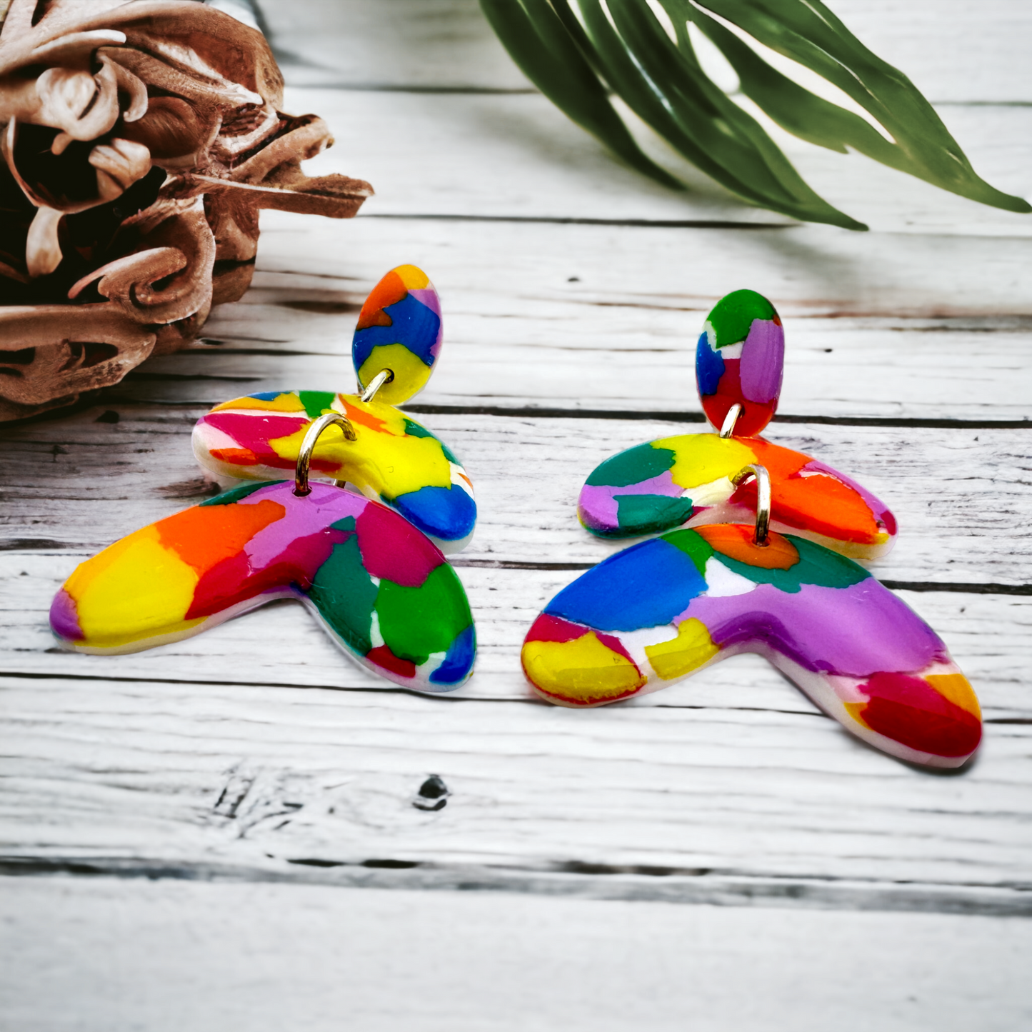 These Pretty Things Club Tropicana Collection Large 3 Tier Drop Post Earrings