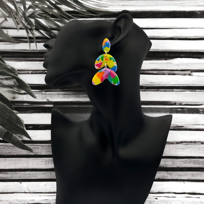 These Pretty Things Club Tropicana Collection Large 3 Tier Drop Post Earrings
