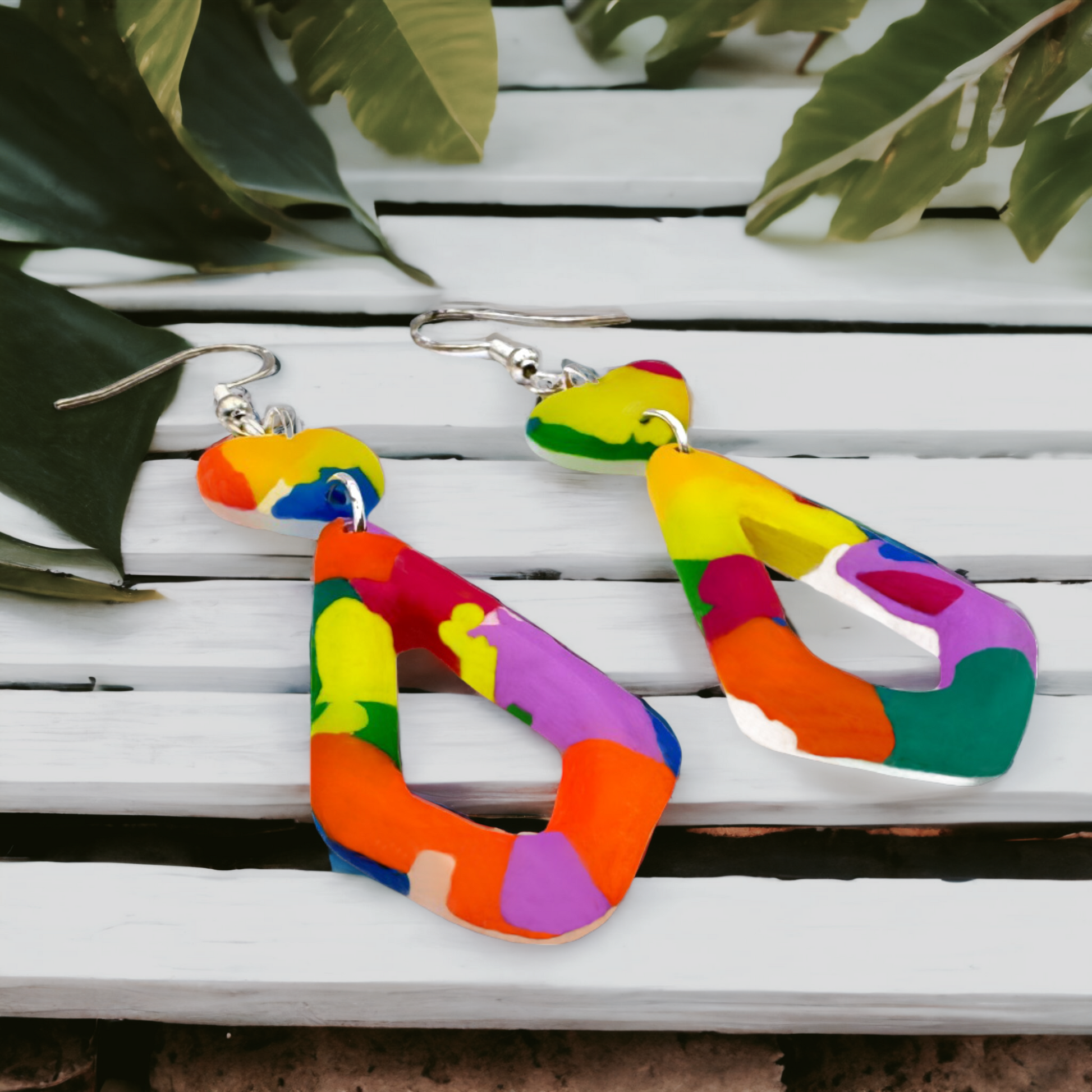 These Pretty Things Club Tropicana Collection Medium Open Teardrop Heart Topped Hook Earrings