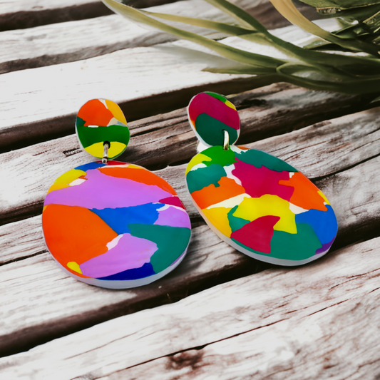 These Pretty Things Club Tropicana Collection Large Oval Post Earrings