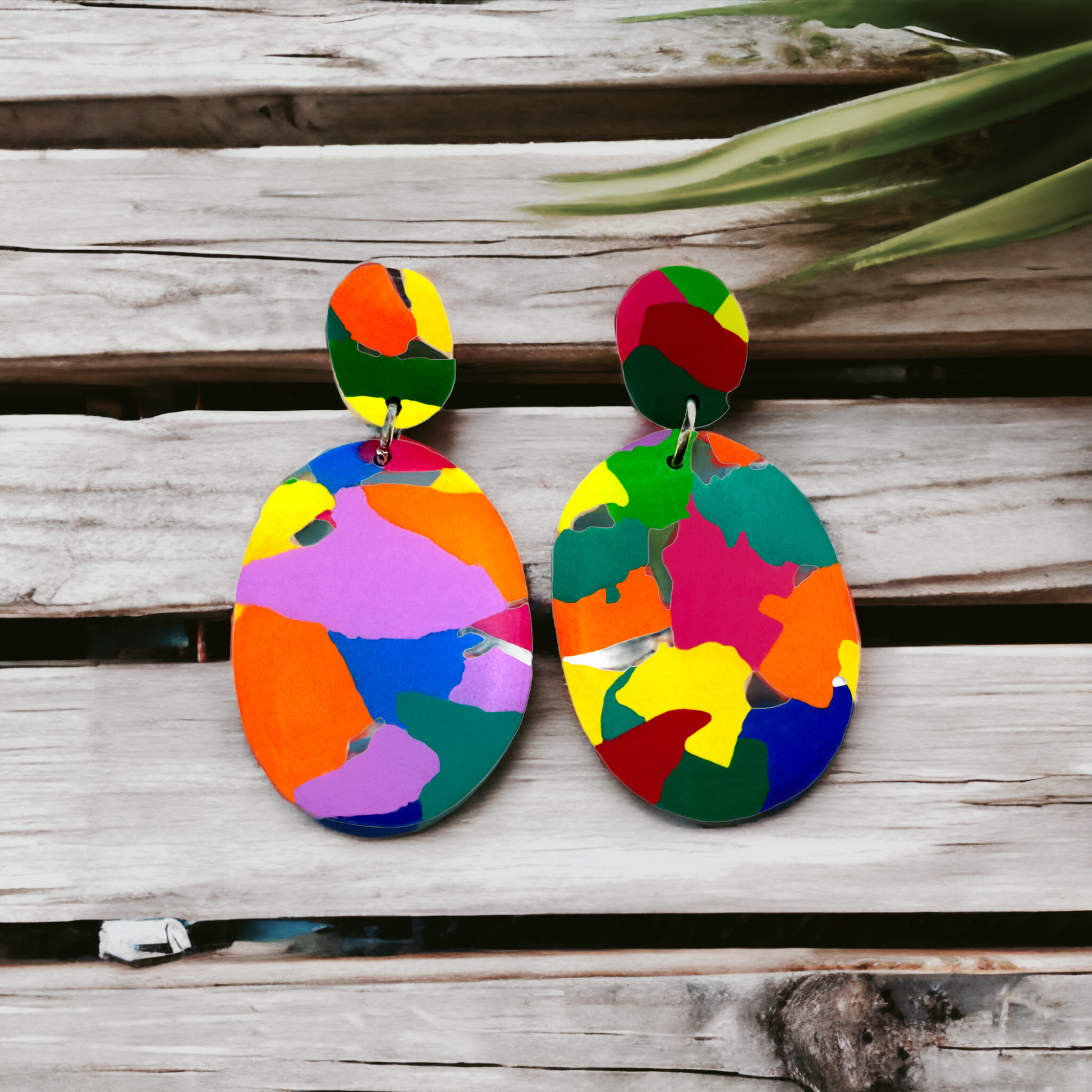 These Pretty Things Club Tropicana Collection Large Oval Post Earrings
