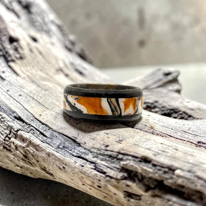 These Pretty Things Cognac Marble Black Ring