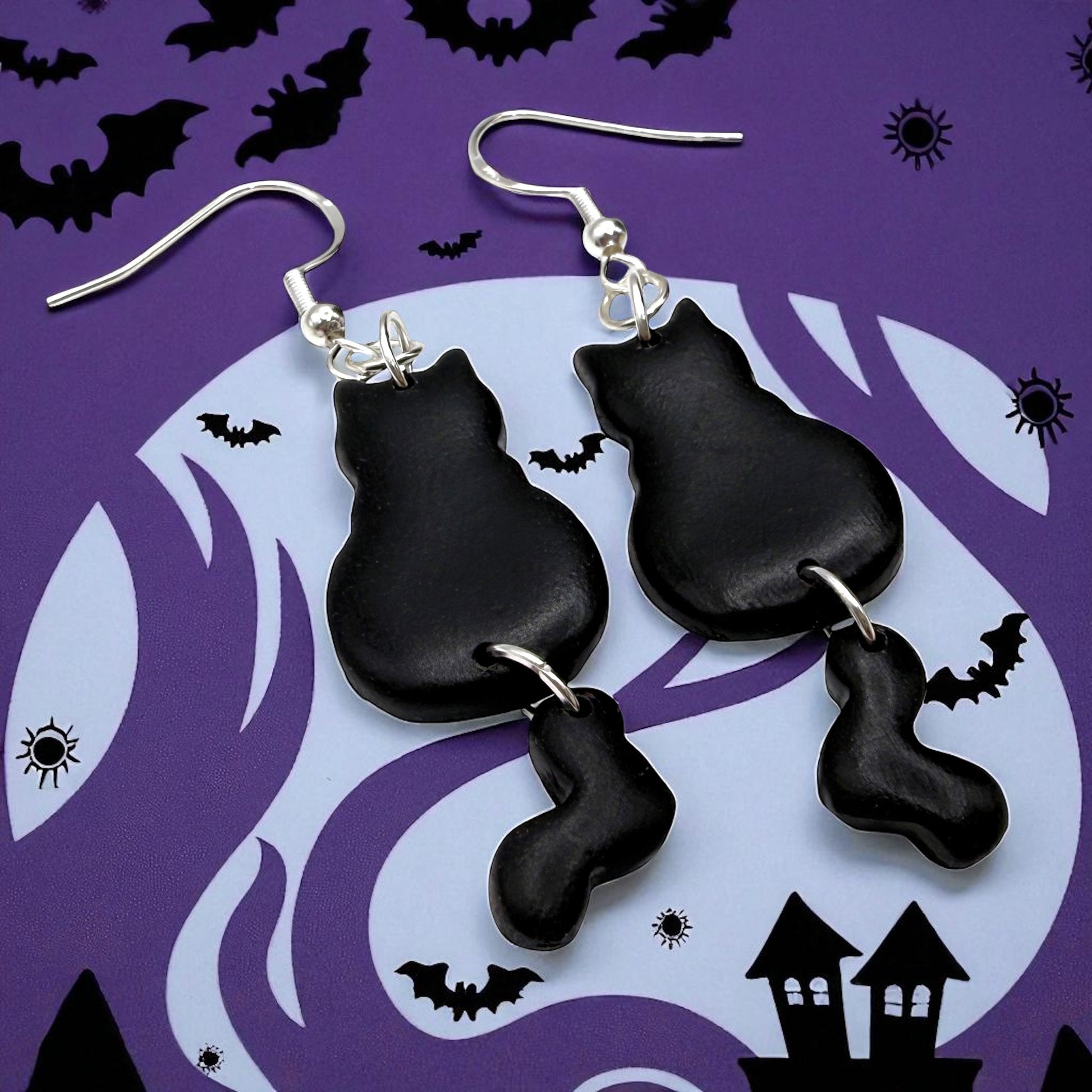 These Pretty Things Halloween Black Cat Earrings