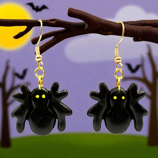 These Pretty Things Halloween Black Spider Earrings