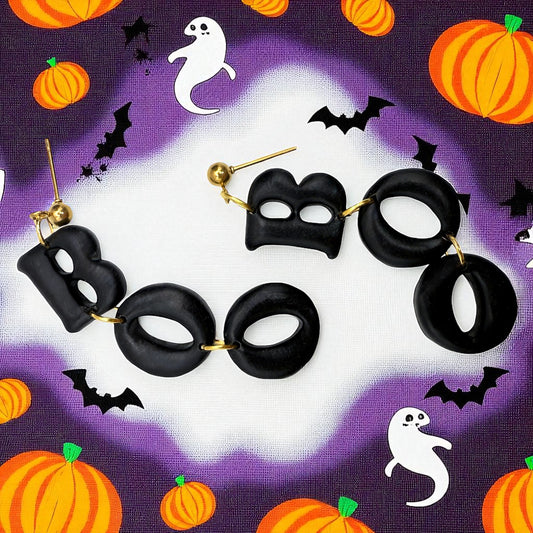 These Pretty Things Halloween Boo All Black Earrings