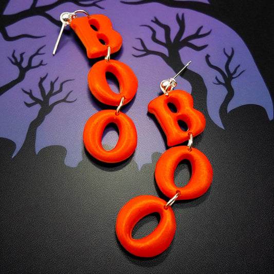 These Pretty Things Halloween Boo All Orange Earrings