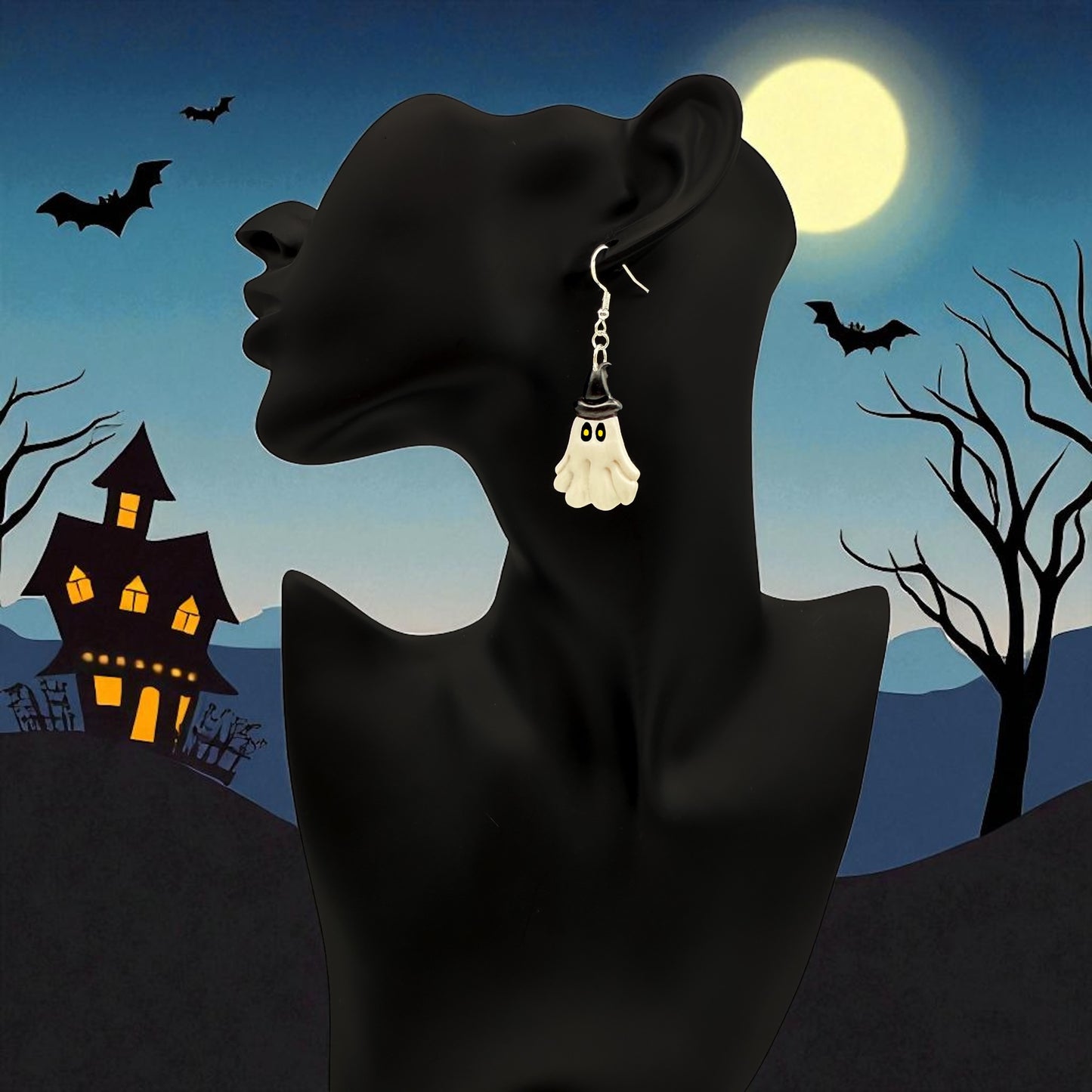 These Pretty Things Halloween Ghost With Witches Hat
