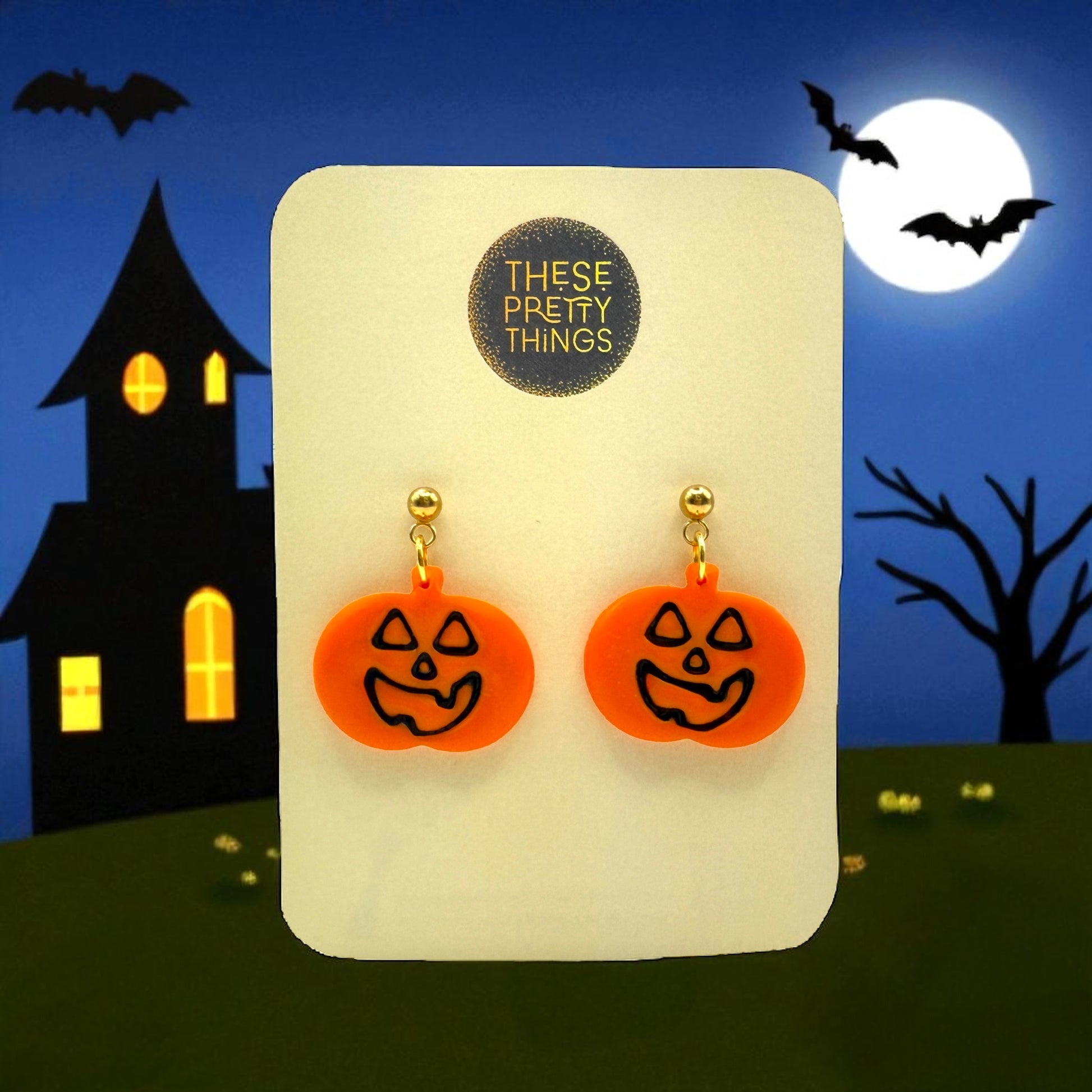 These Pretty Things Halloween Pumpkin Earrings