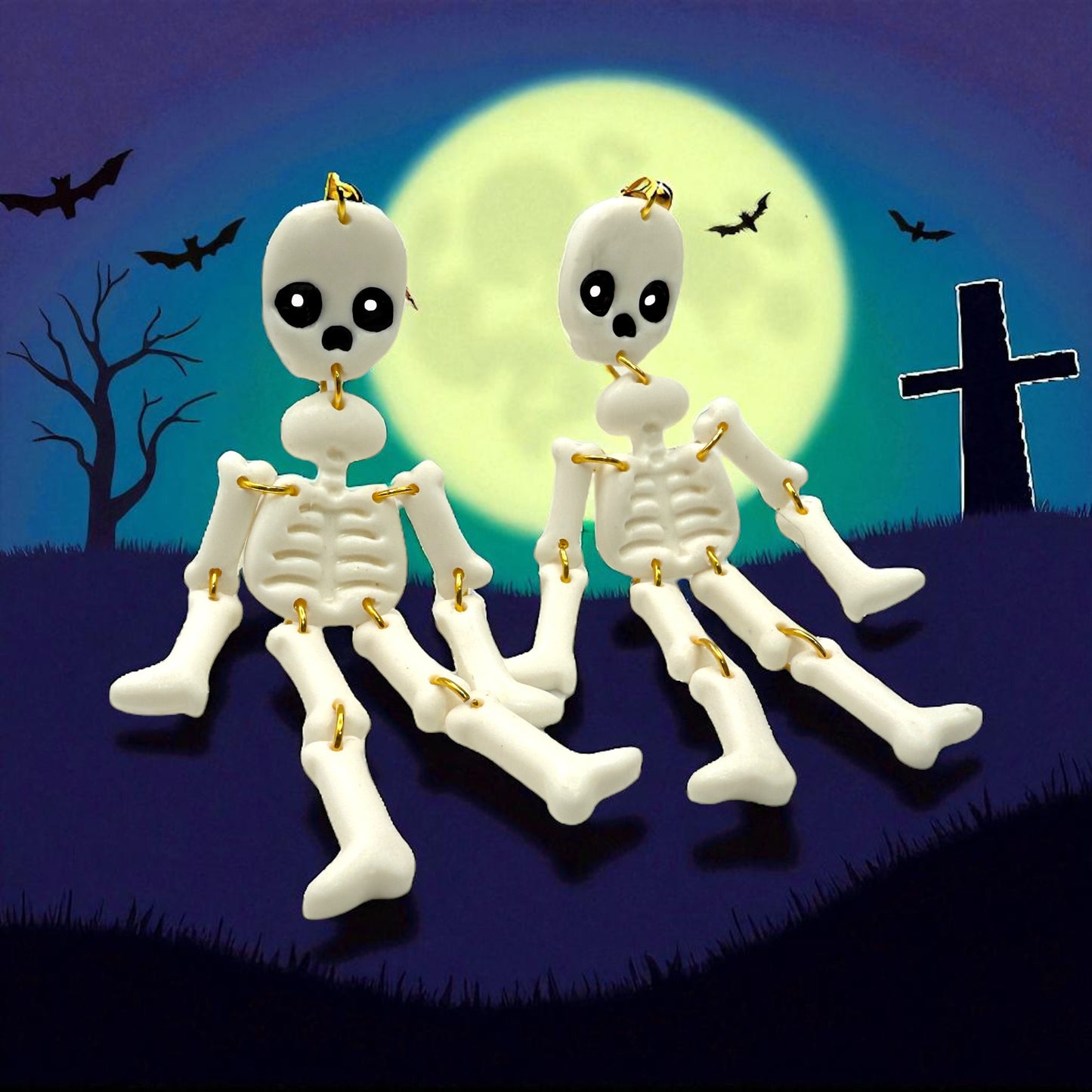 These Pretty Things Halloween Skeleton Earrings