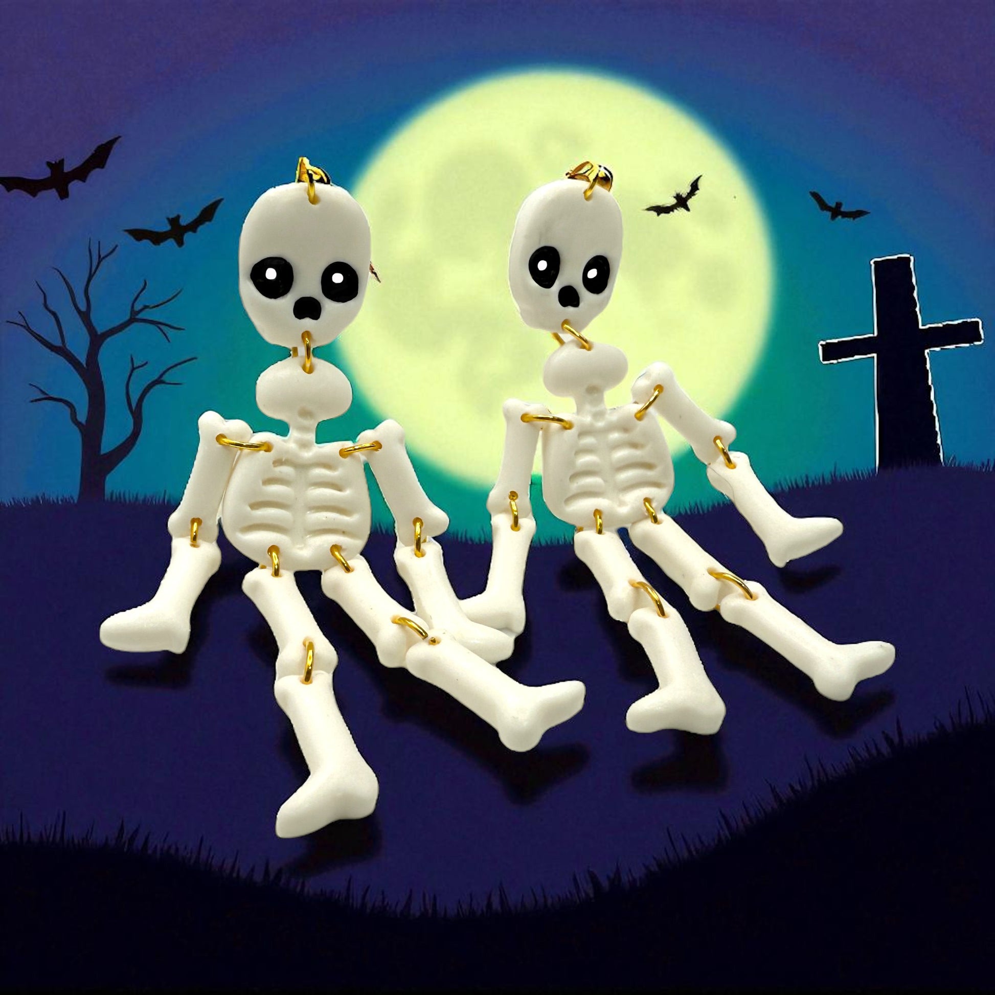 These Pretty Things Halloween Skeleton Earrings