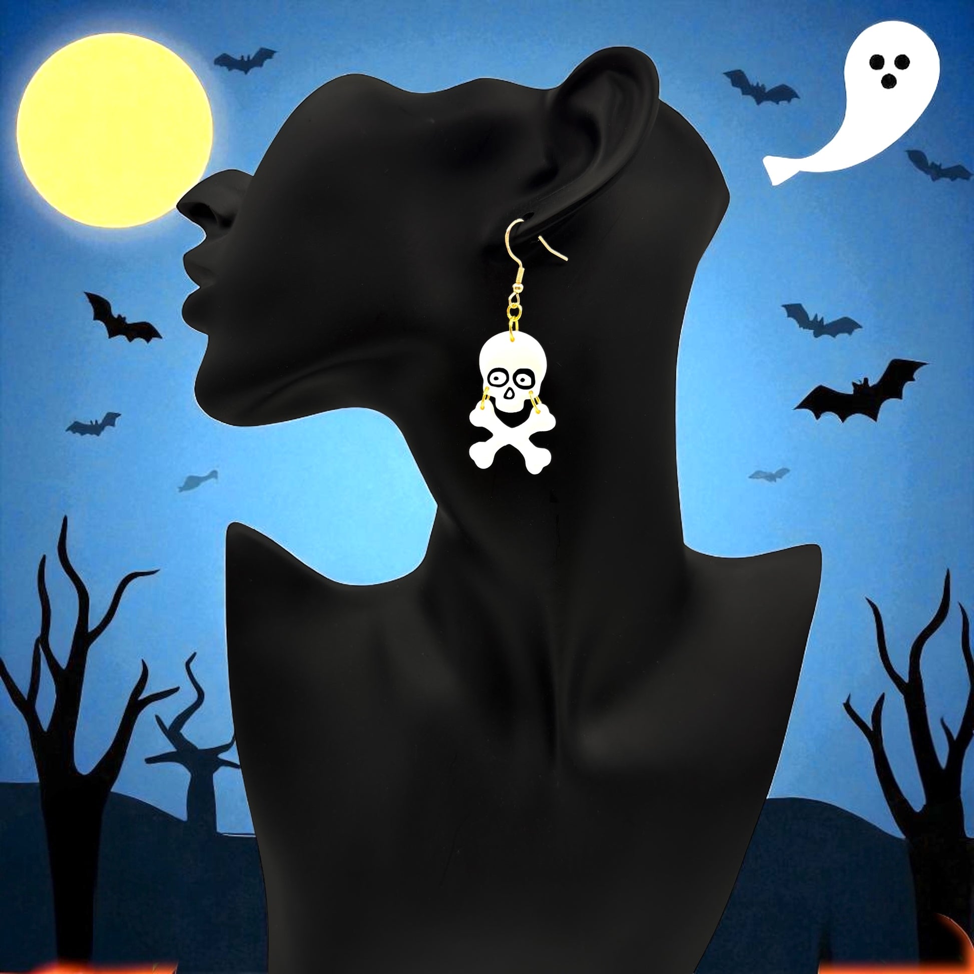 These Pretty Things Halloween Skull & Crossbones Earrings