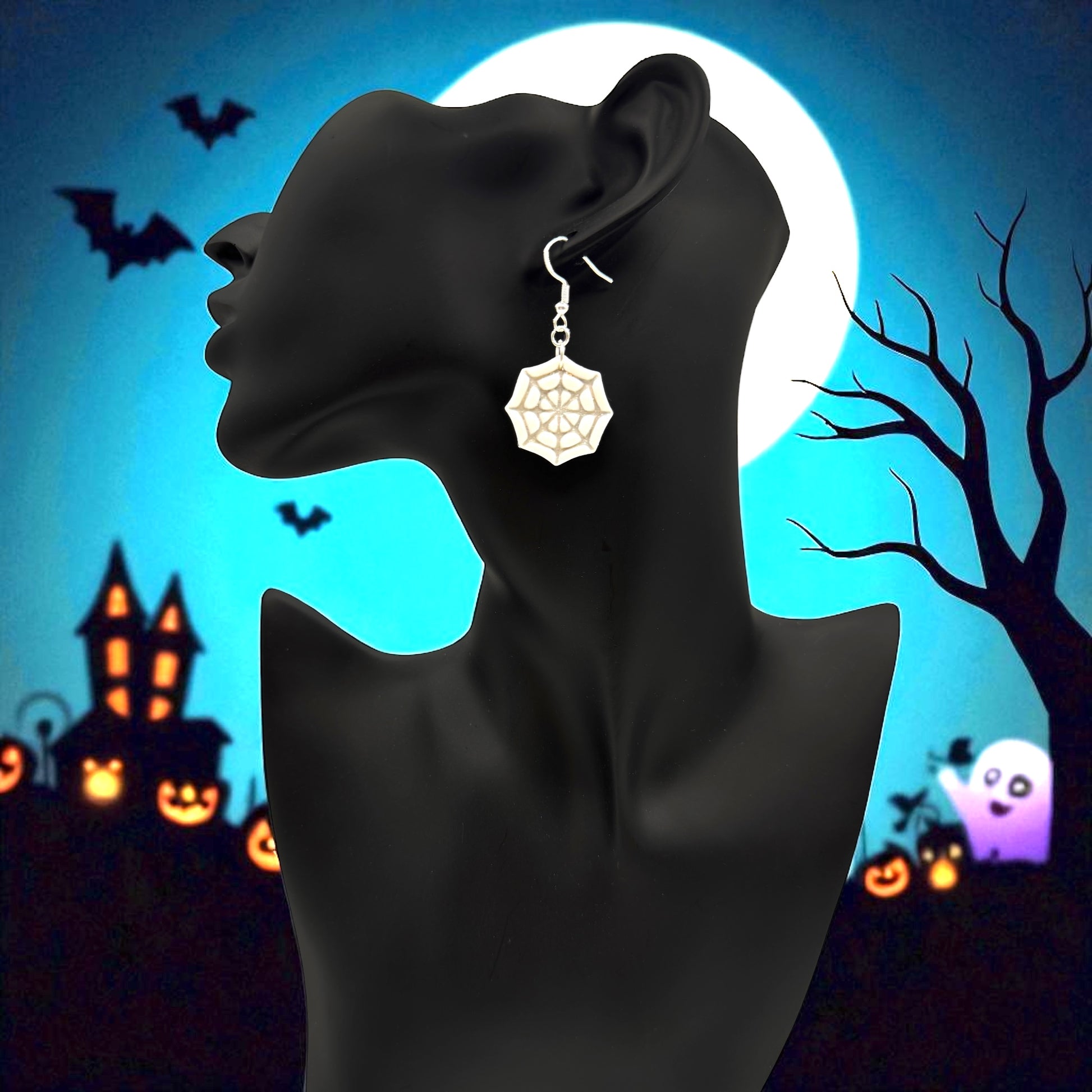 These Pretty Things Halloween Spiders Web Earrings