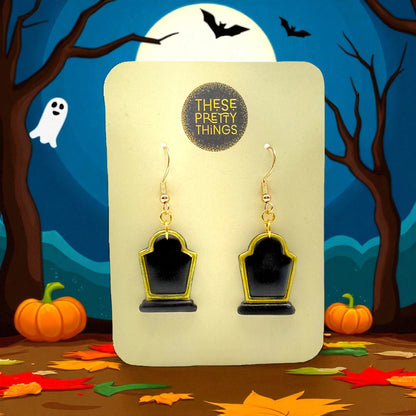 These Pretty Things Halloween Tombstone Earrings