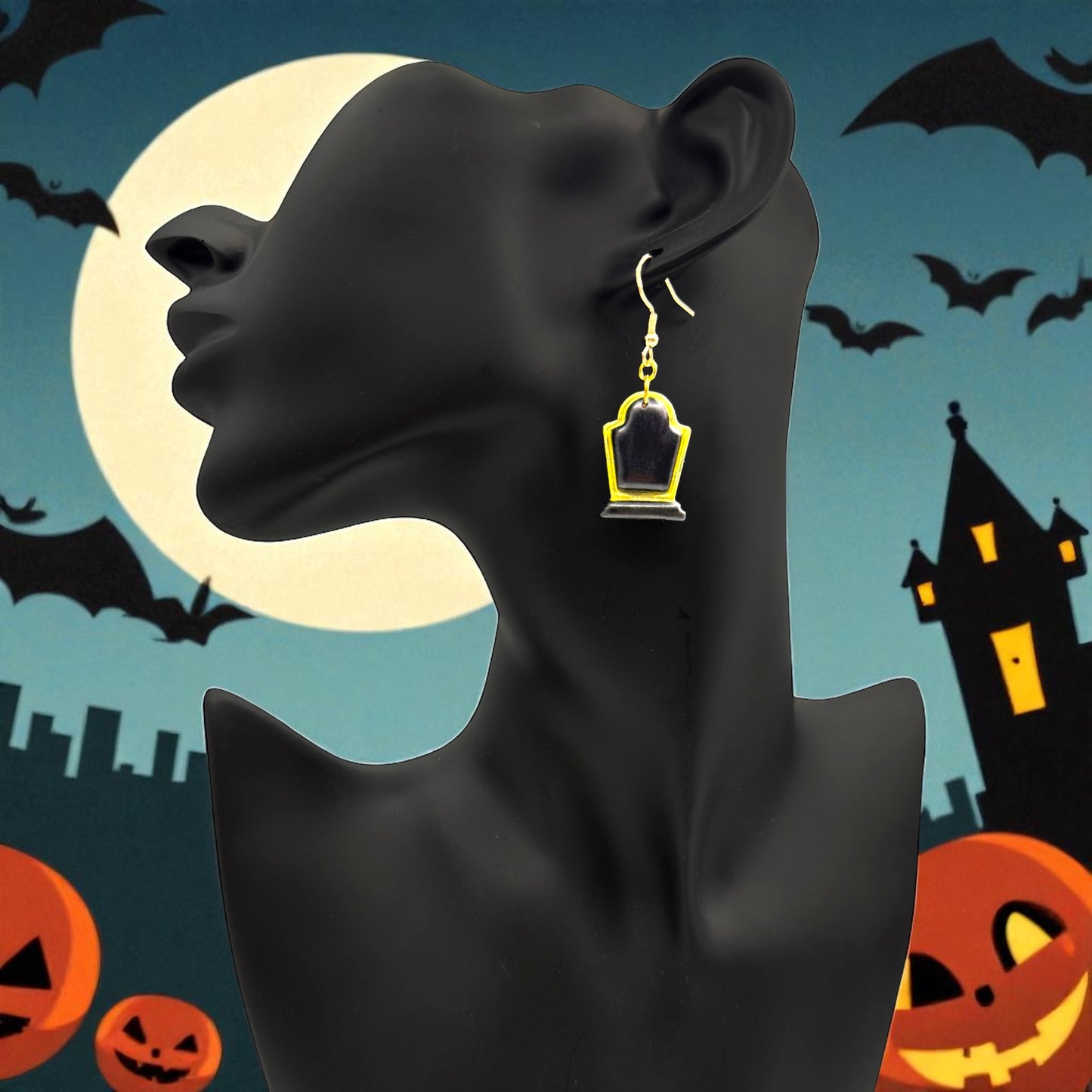These Pretty Things Halloween Tombstone Earrings