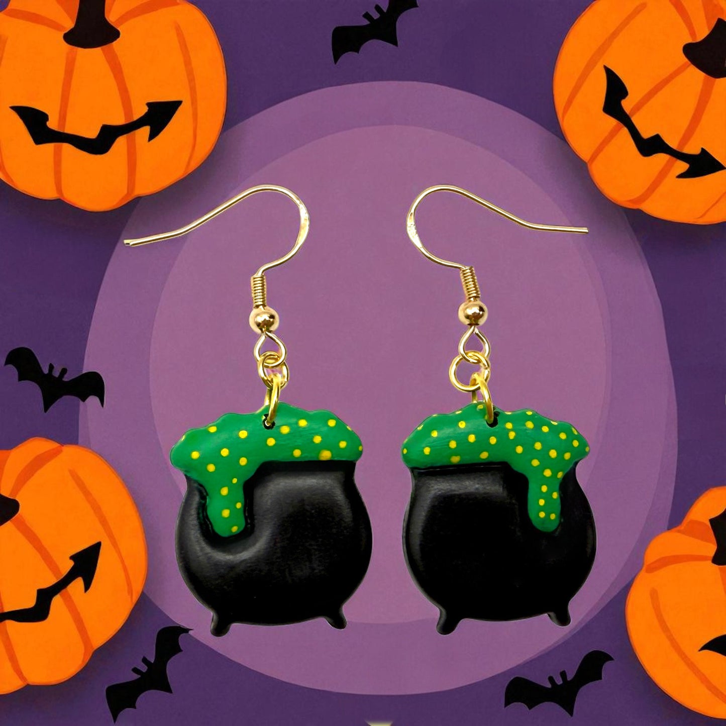 These Pretty Things Halloween Witches Cauldron Earrings
