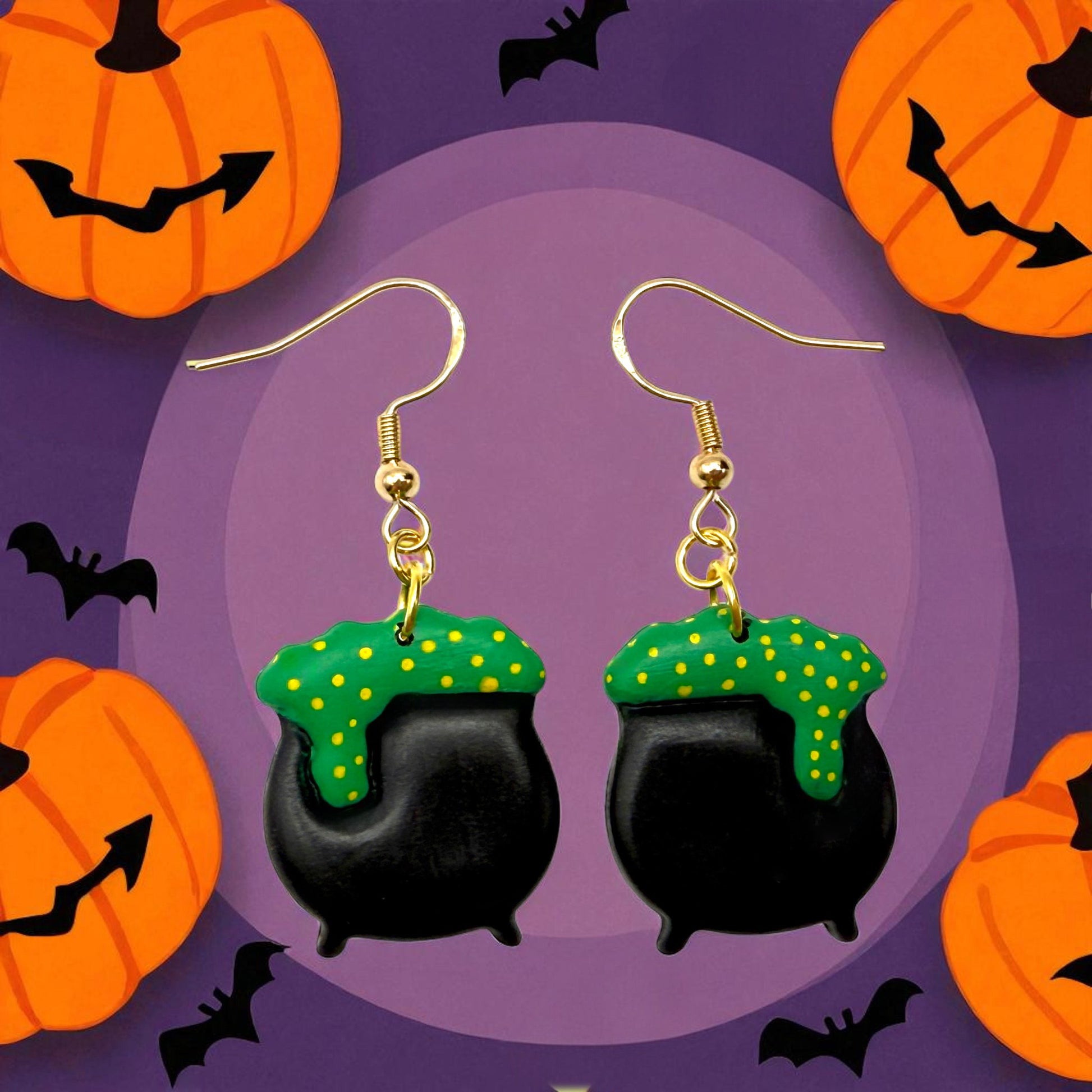 These Pretty Things Halloween Witches Cauldron Earrings
