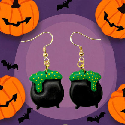 These Pretty Things Halloween Witches Cauldron Earrings