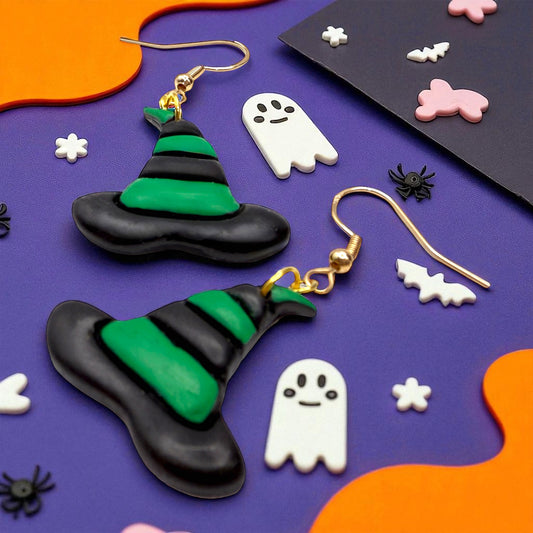 These Pretty Things Halloween Witches Hat Earrings