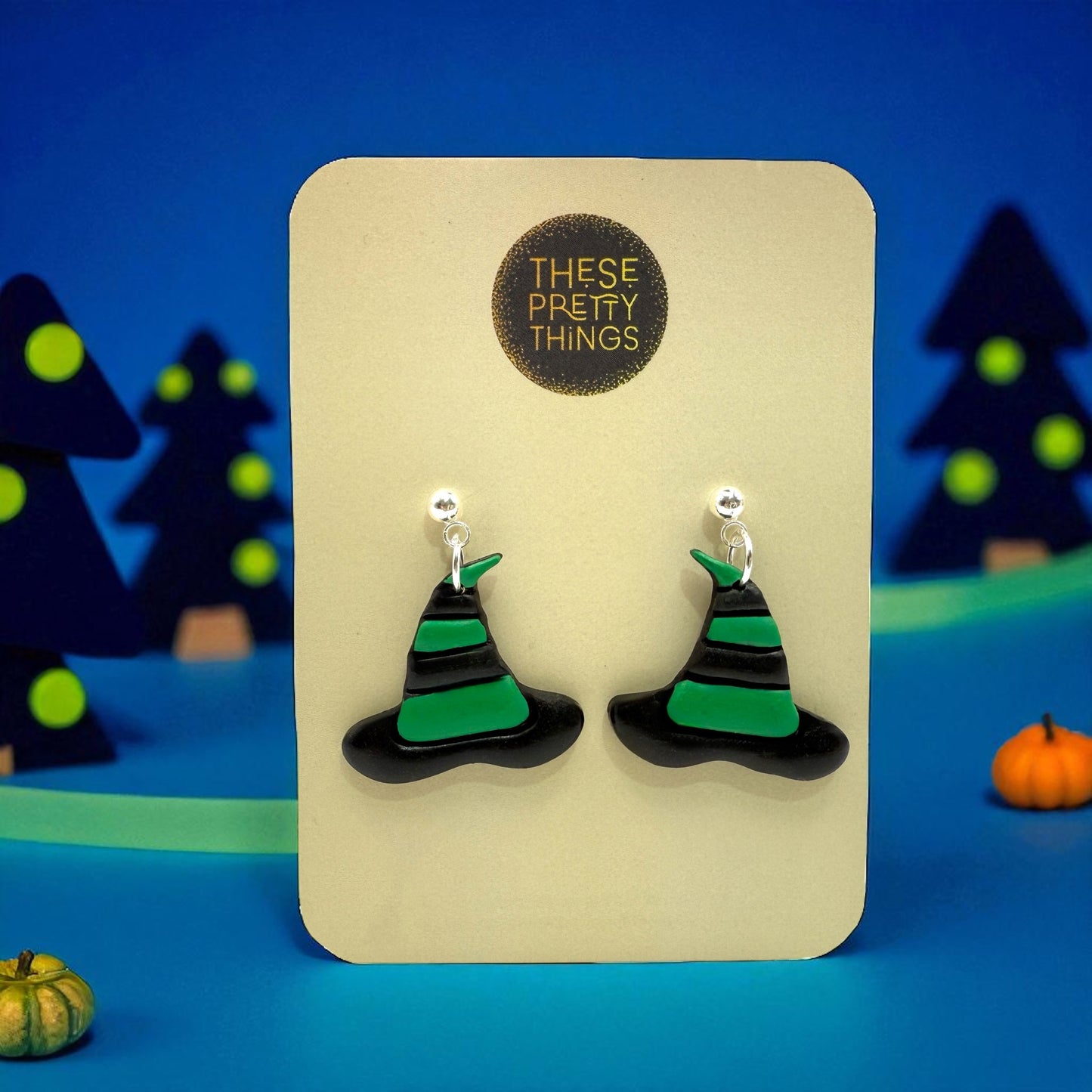 These Pretty Things Halloween Witches Hat Earrings