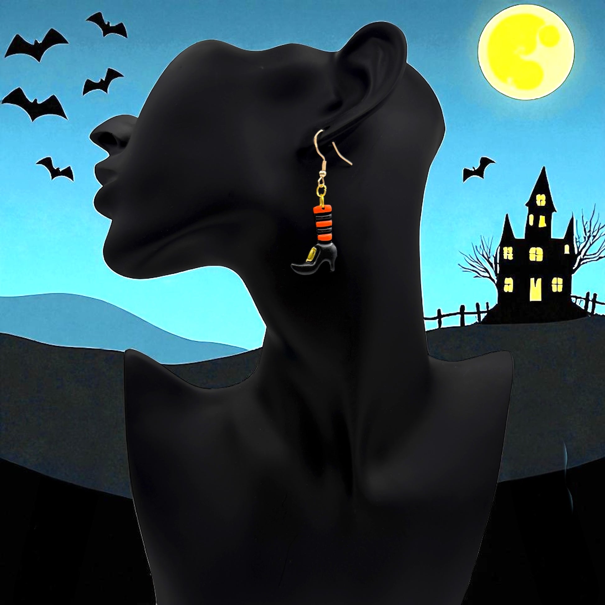 These Pretty Things Halloween Witches Shoes & Socks Earrings