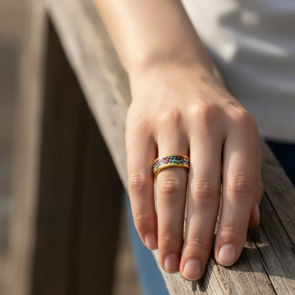 These Pretty Things Mosaic Gold Ring