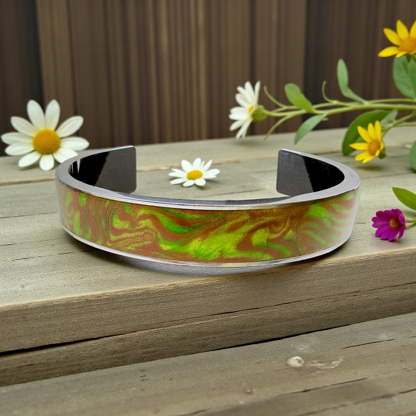 These Pretty Things Chocolate Lime Silver Bangle