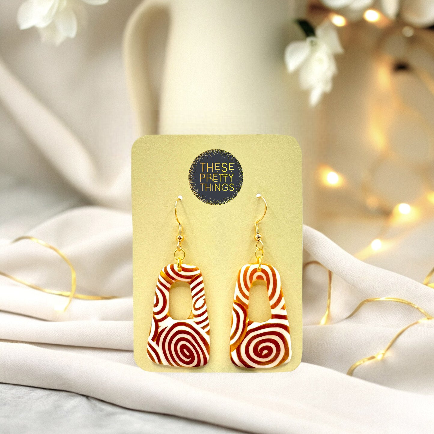 Aurum Helix Freeform Open Oblong Hook Earrings