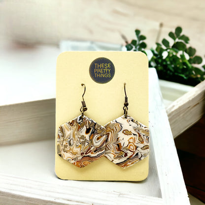 These Pretty Things Azura Collection Hexagon Hook Earrings