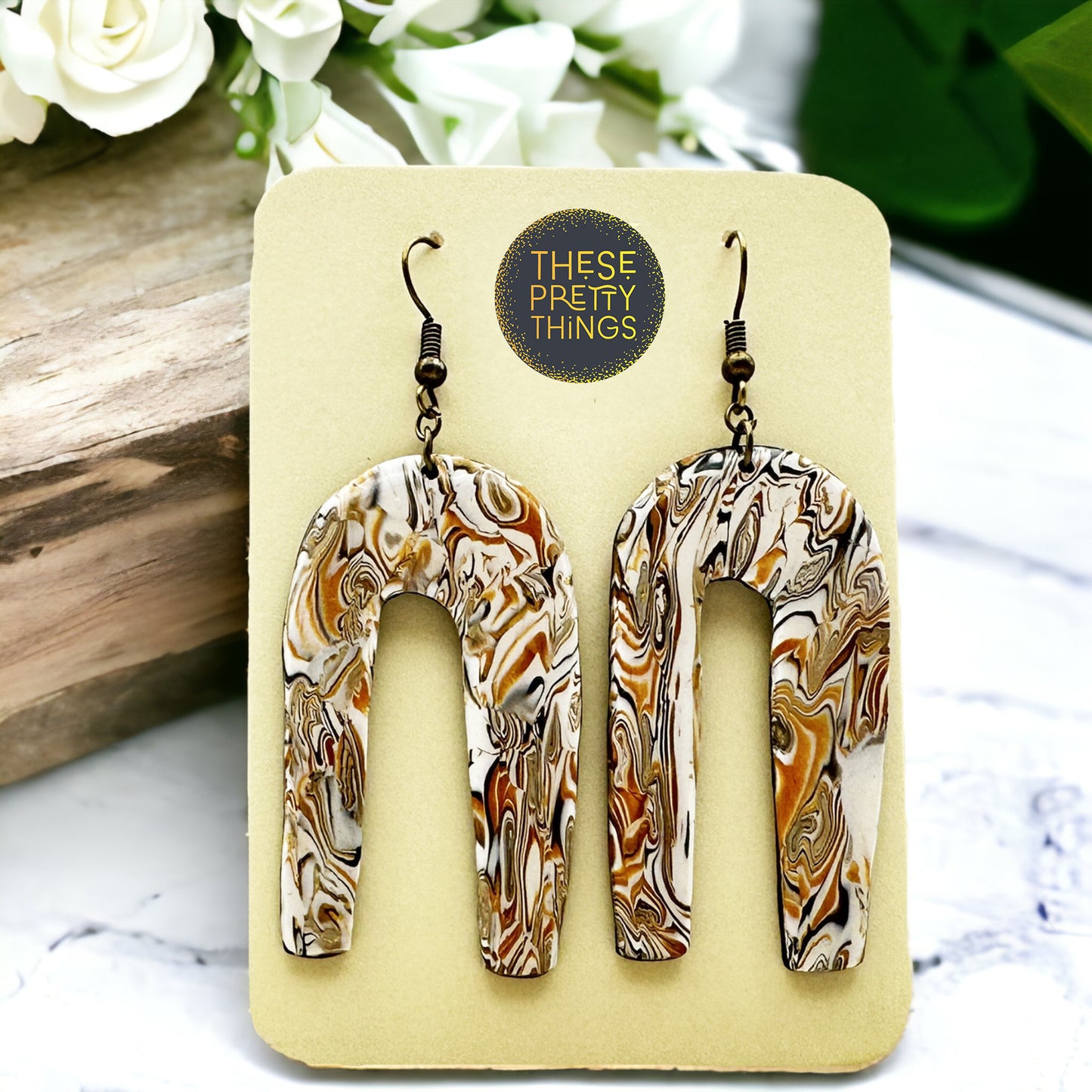 These Pretty Things Azura Collection Long Arch Hook Earrings
