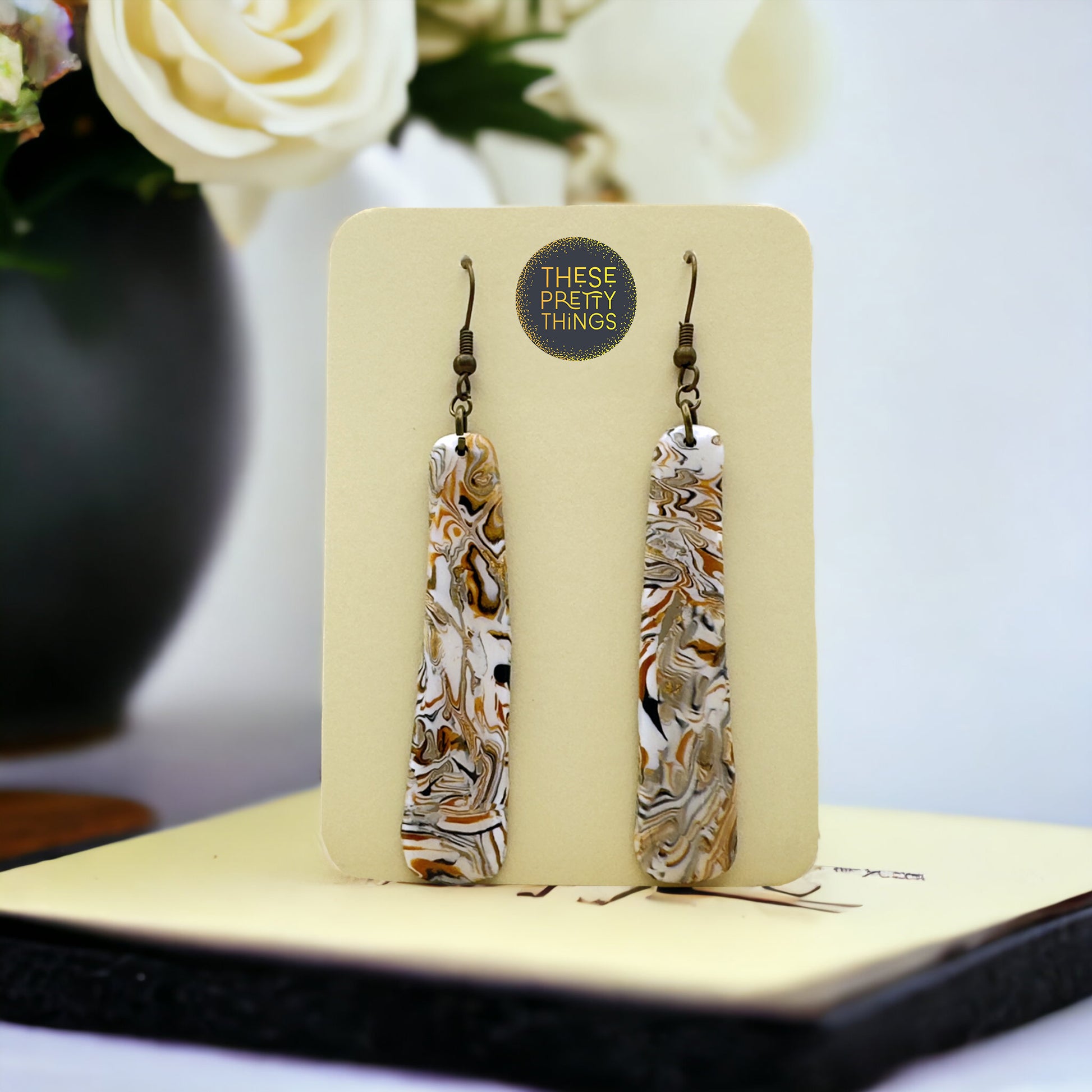 These Pretty Things Azura Collection Long Rounded Pencil Hook Earrings