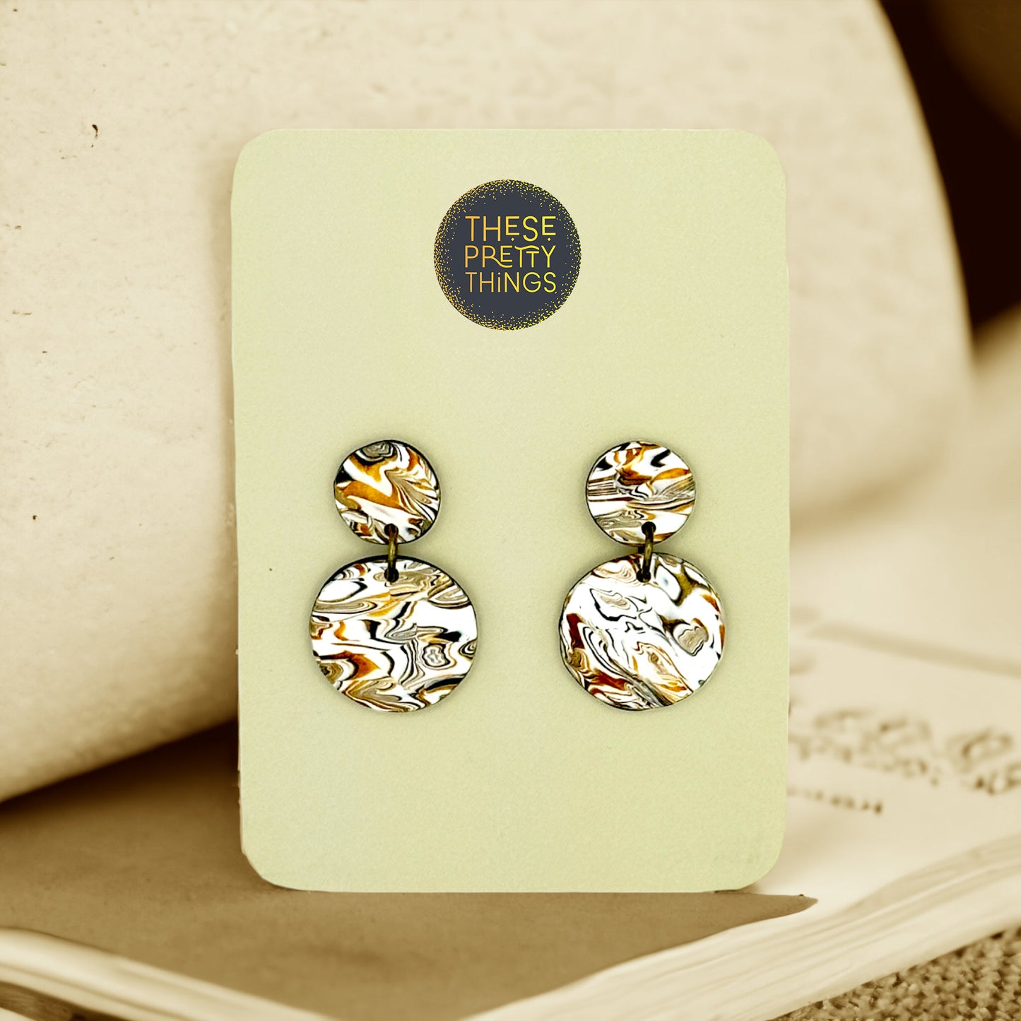 These Pretty Things Azura Collection Penny Drop Post Earrings