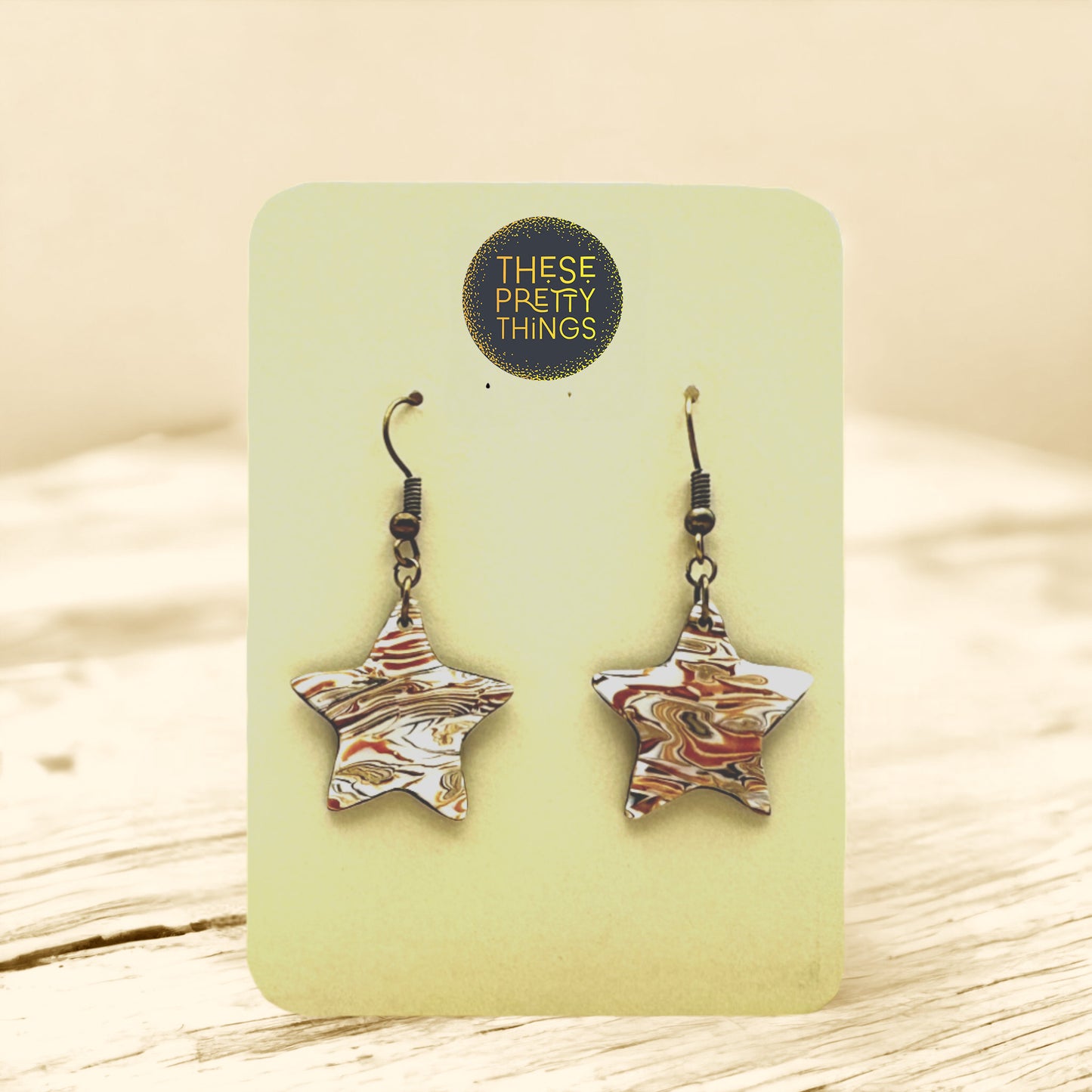 These Pretty Things Azura Collection Small Star Hook Earrings