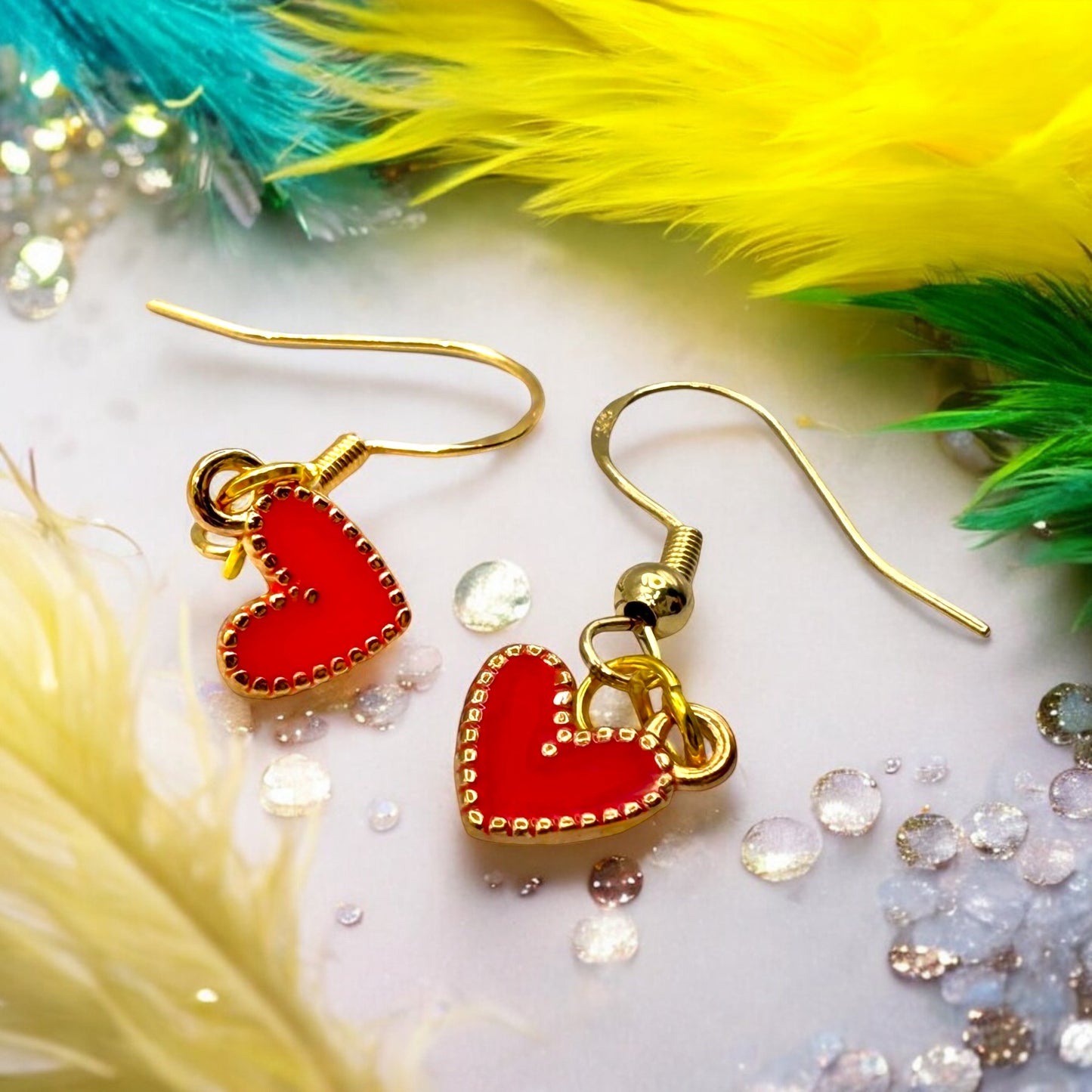 These Pretty Things Charmed Collection Dark Pink Hearts Earrings