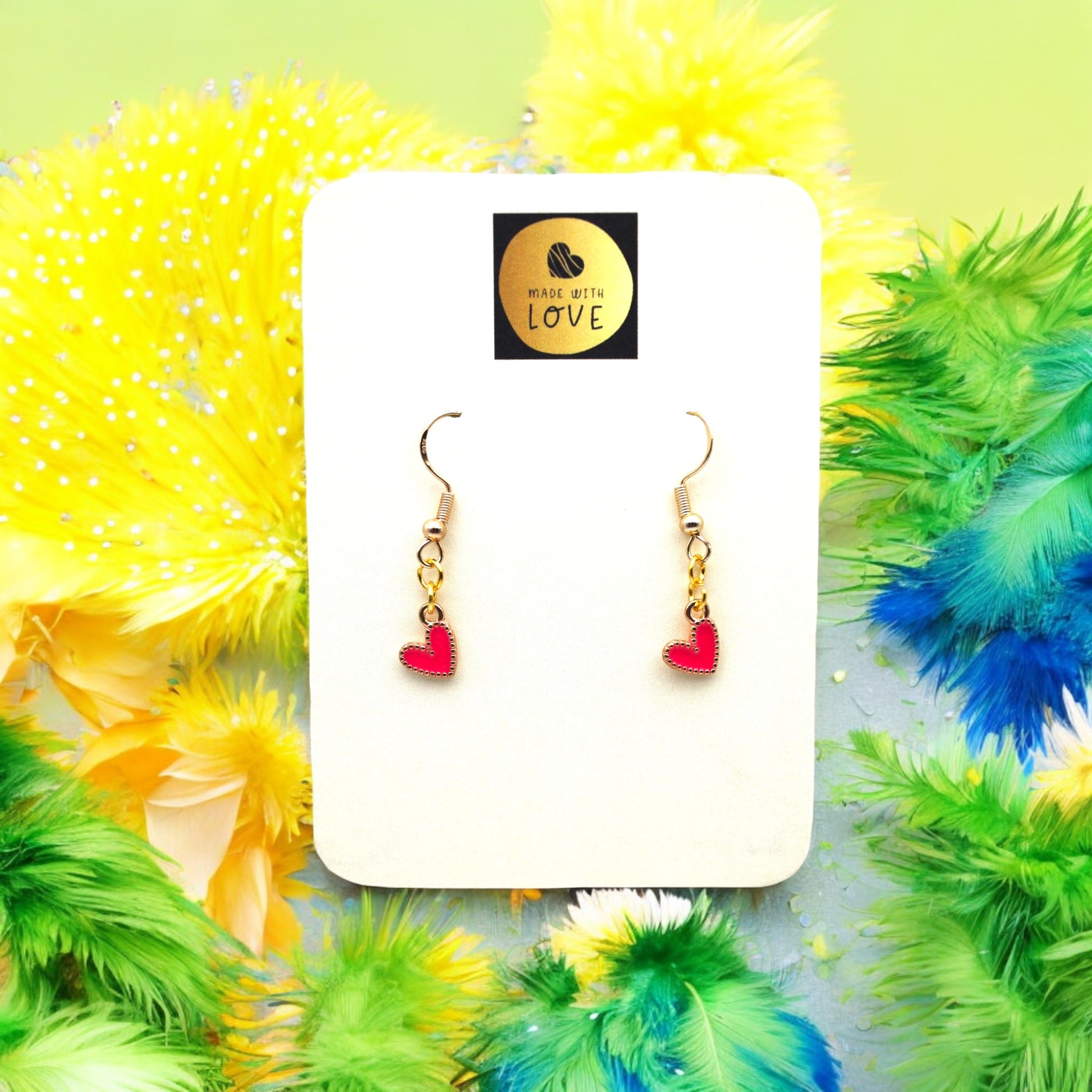 These Pretty Things Charmed Collection Dark Pink Hearts Earrings